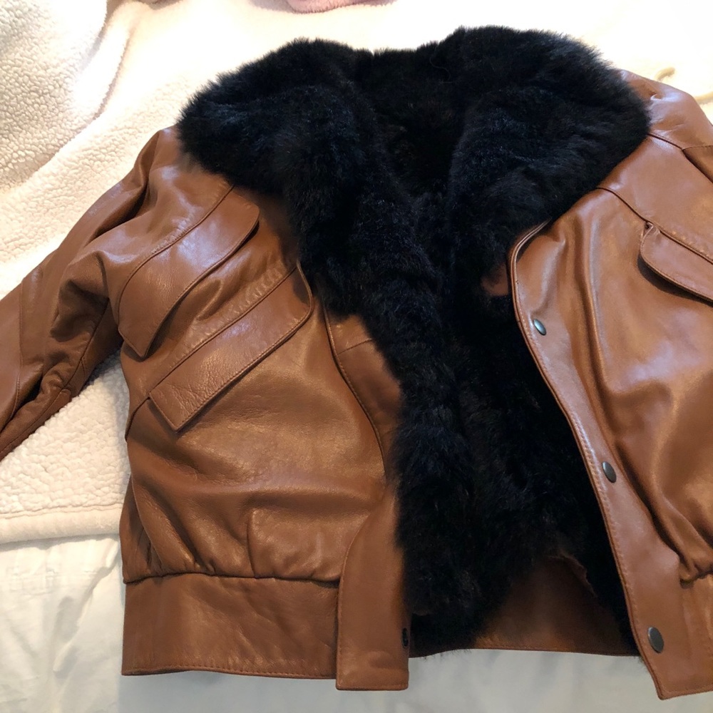 Lambskin Bomber Jacket with Fox fur liner